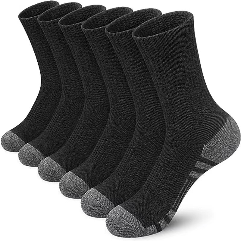 Men's Mid-calf Length Sock Solid Color Breathable Sweat Absorbing Deodorant - Image 2
