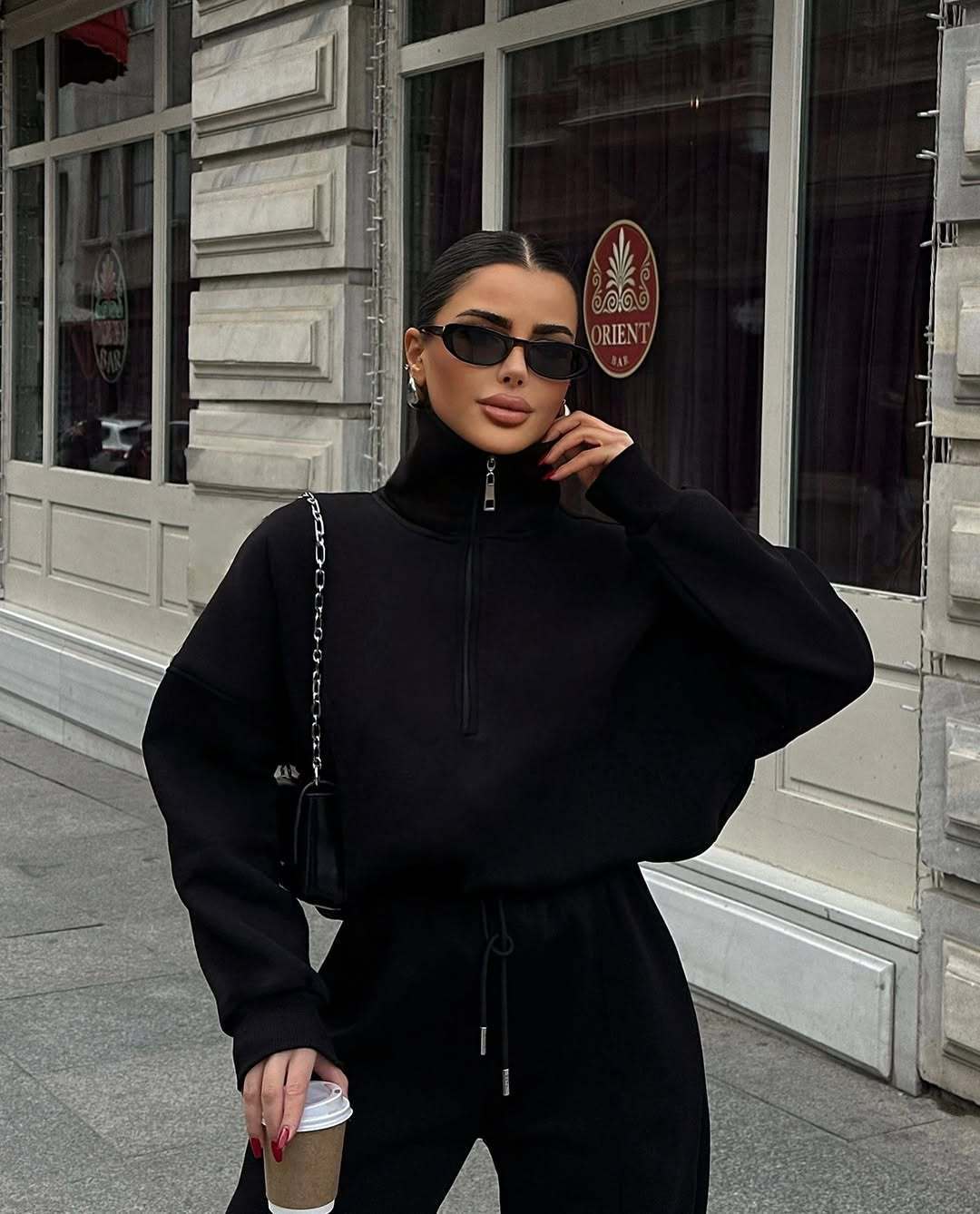 Casual Women's Fashion Half-zip Hoodie And Pants Two-piece Set Loose Casual Autumn And Winter Outfit - Image 5