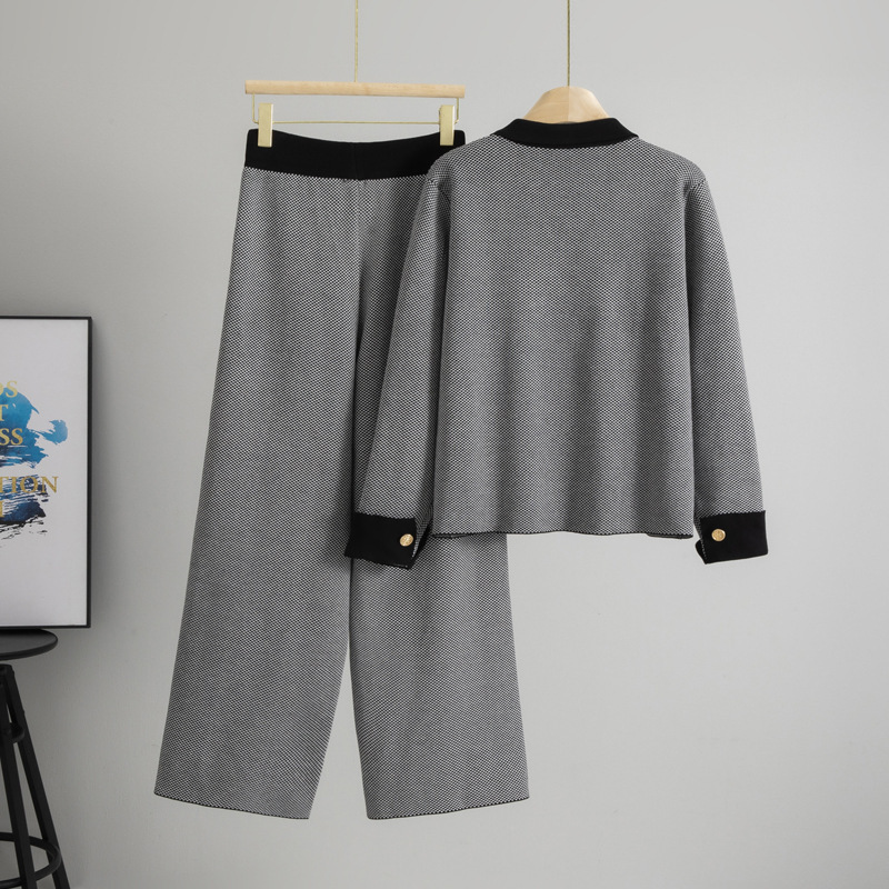 Classic Style Fashion Women's Temperament Coat Wide-leg Pants Two-piece Set - Image 2