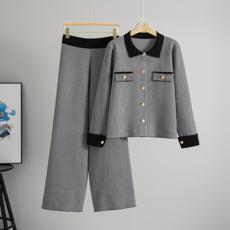 Classic Style Fashion Women's Temperament Coat Wide-leg Pants Two-piece Set - Image 6