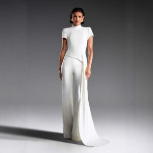 Draped Pants Sculpture Elegant Blouse And Pants Simple Female