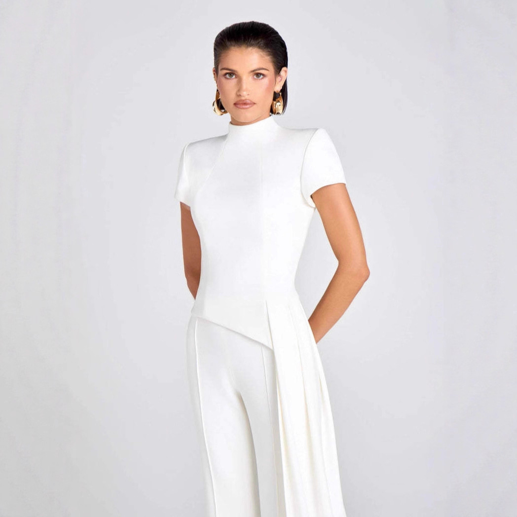 Draped Pants Sculpture Elegant Blouse And Pants Simple Female - Image 3