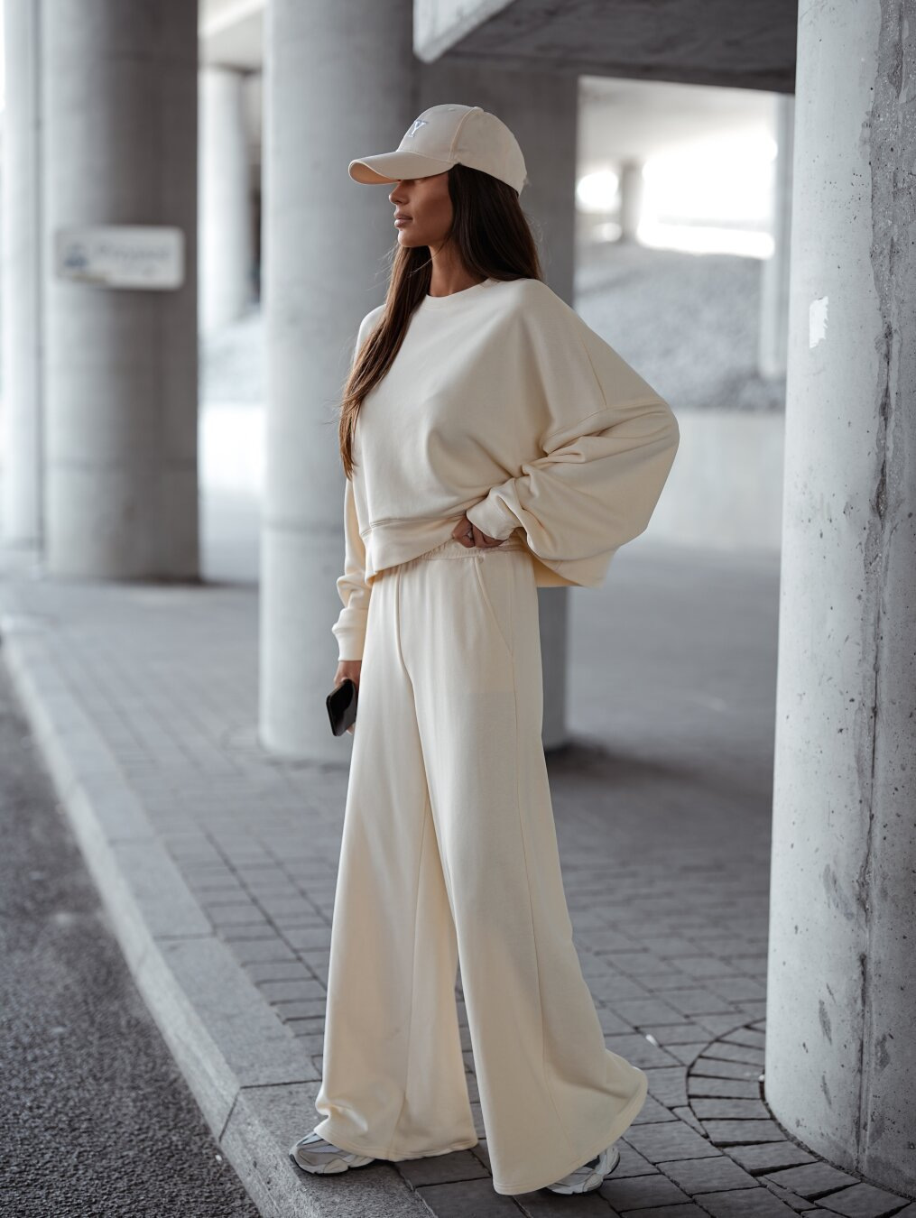 Solid Color Pullover Sweatshirt Pants Women's Suit - Image 6