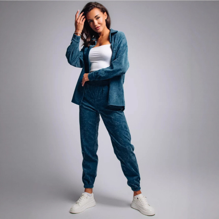 Shirt Casual Loose Corduroy Suit For Women