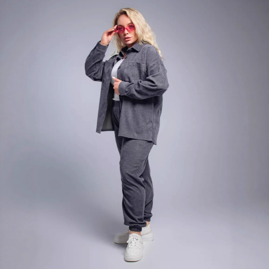 Shirt Casual Loose Corduroy Suit For Women - Image 2