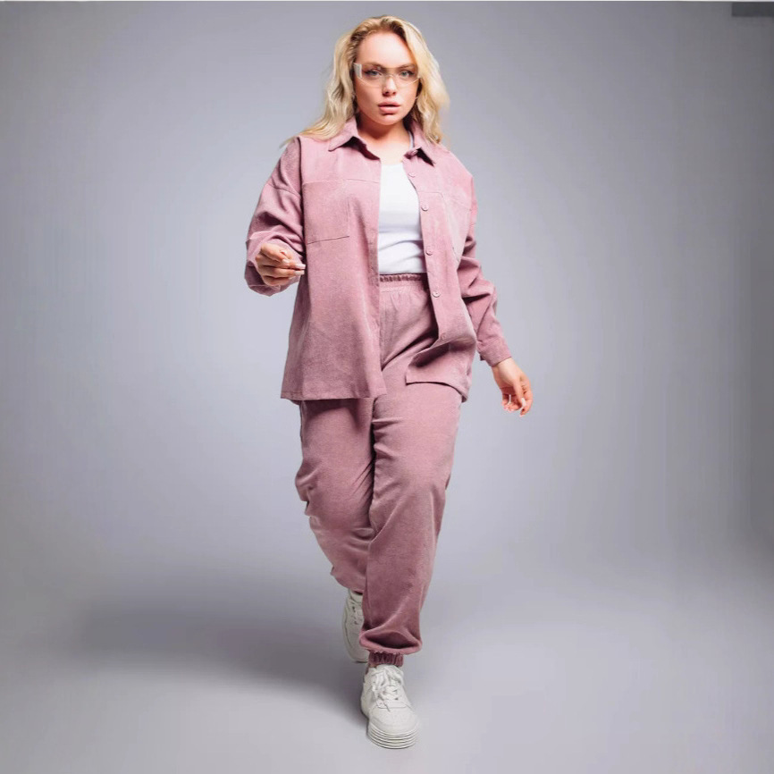 Shirt Casual Loose Corduroy Suit For Women - Image 4