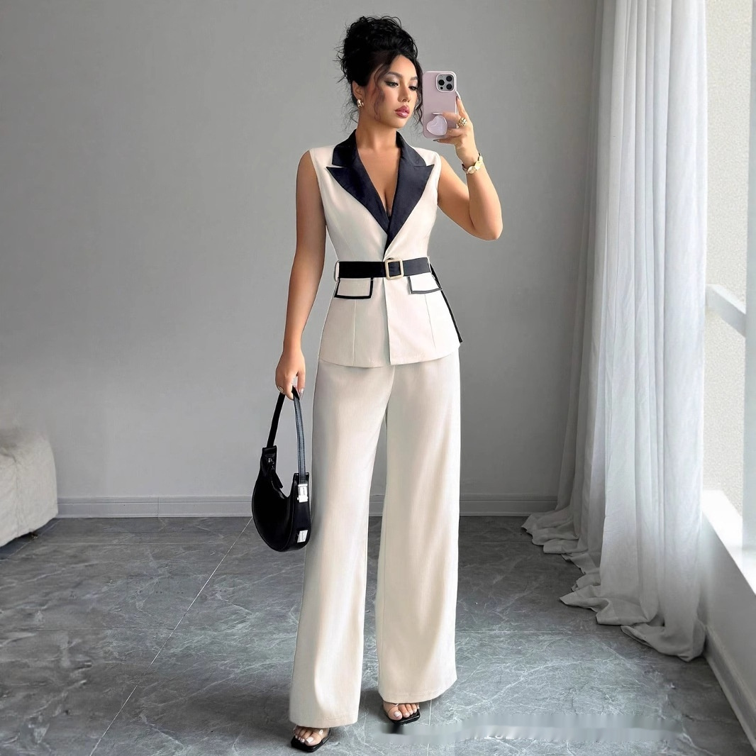European And American Elegant Style Tube Top Straight-leg Trousers - Image 2