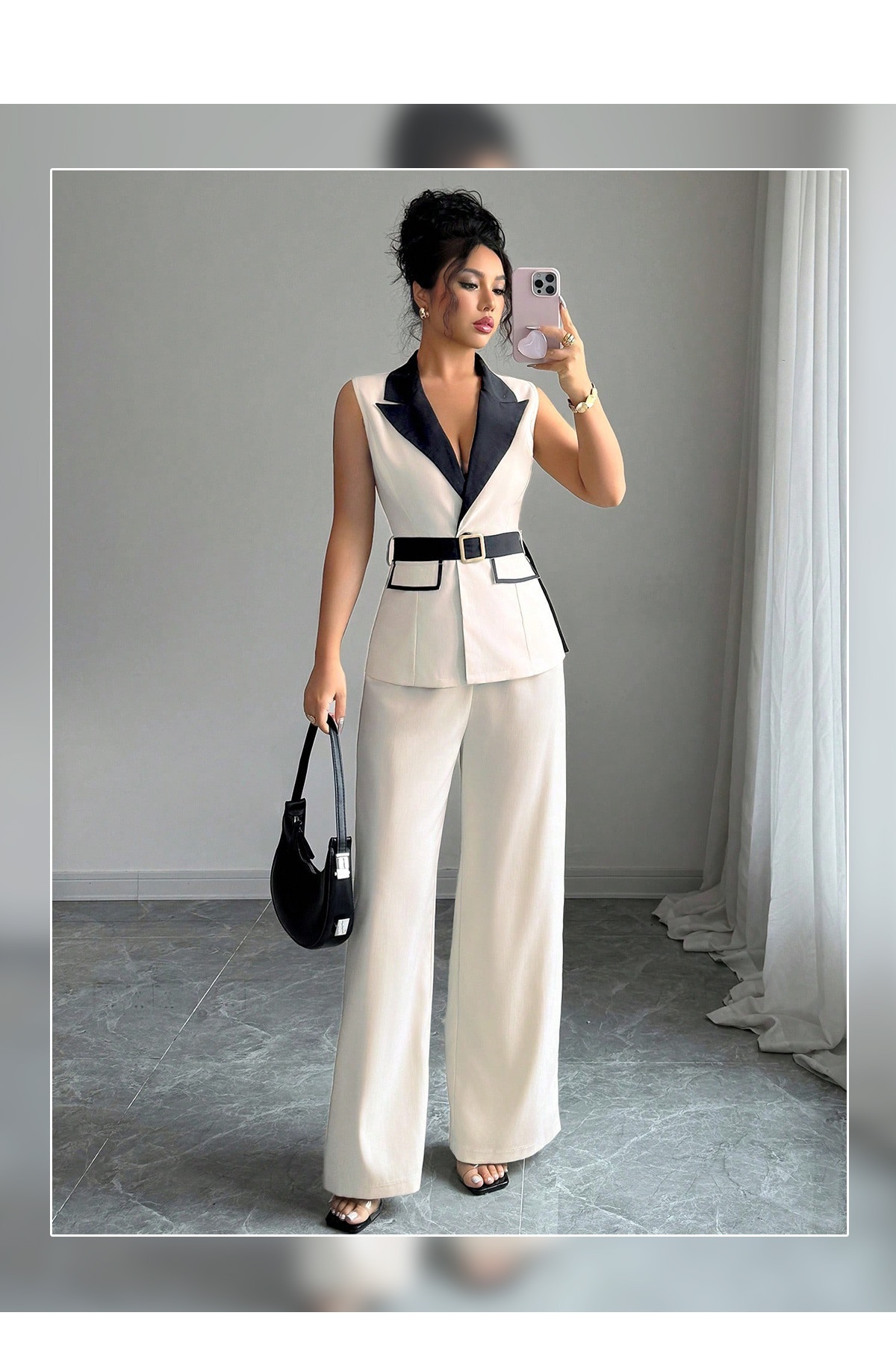 European And American Elegant Style Tube Top Straight-leg Trousers - Image 5