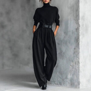 High-grade Ice Silk American High Waist Suit Pants