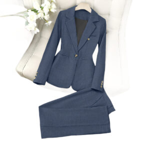 New Blue Color Business Coat Trousers Suit