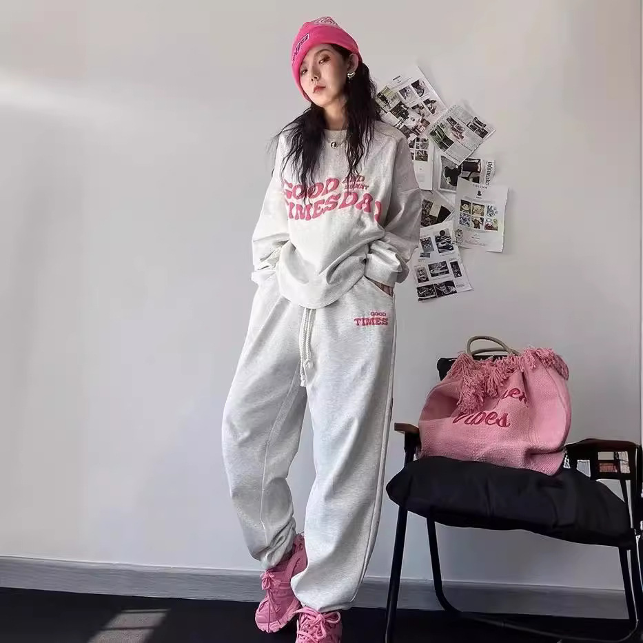 Women's Fashionable Loose-fitting Casual Sportswear Set