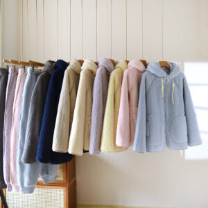 Corduroy Solid Color Casual Loose Fitting Set Flannel Hooded Padded Loungewear