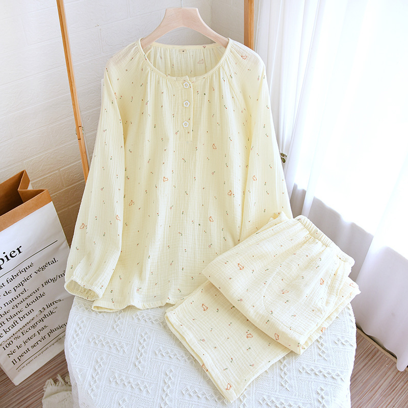 Womens Relaxed Fresh-Style Round-Neck Polka-Dot Loungewear Set - Image 4