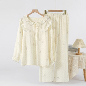 Womens Cotton Pants Set With Floral Print