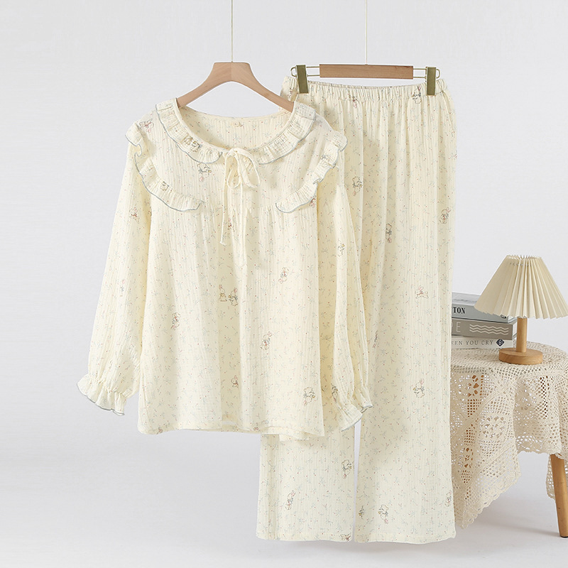 Womens Cotton Pants Set With Floral Print