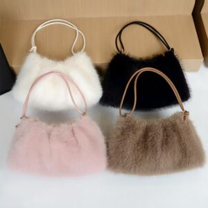 Plush Bag Women's Fashion Casual Portable Underarm Bag