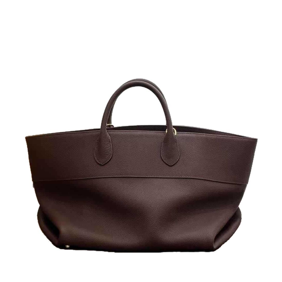 Simple Crossbody First Layer Cowhide Large Capacity Totes - Image 5