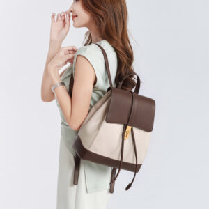 Fashionable Drawstring Cowhide Backpack For Women