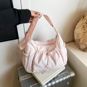 A Brand-new Solid-color Nylon Crossbody Bag For Multi-functional Casual Wear