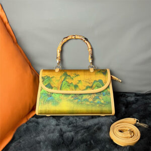 Vintage Chinese-style Handbag With Atmospheric Retro Patterns Made From Xiangyun Silk