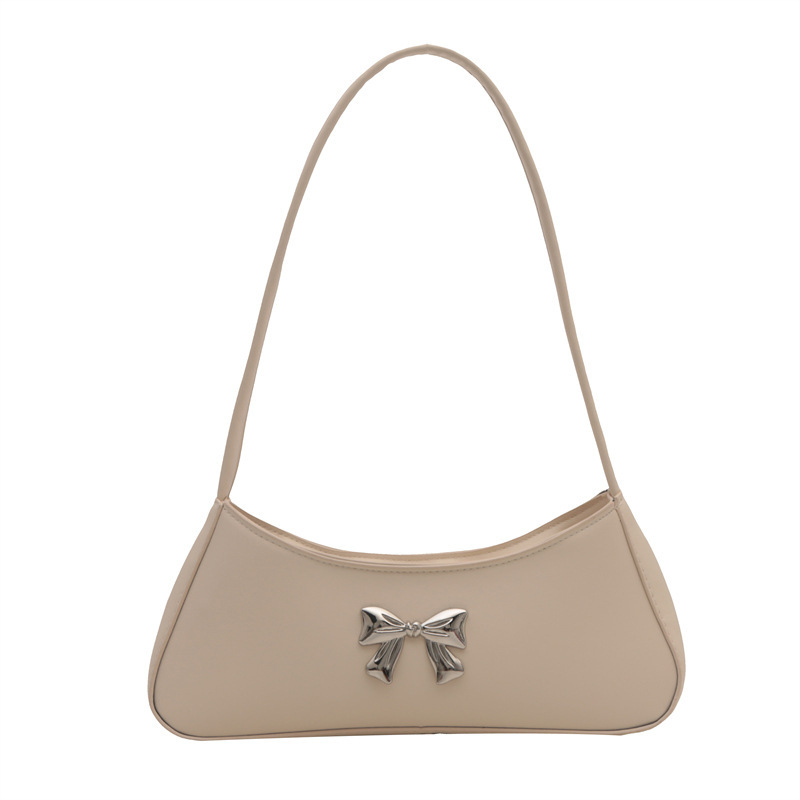 Texture Minimalist Underarm Elegant Bow Shoulder Bag - Image 7
