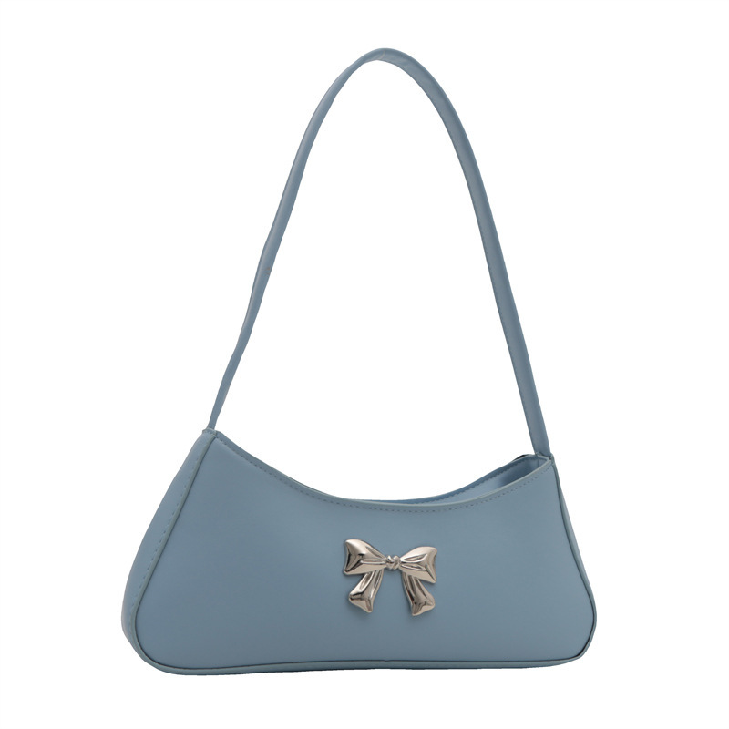 Texture Minimalist Underarm Elegant Bow Shoulder Bag - Image 10