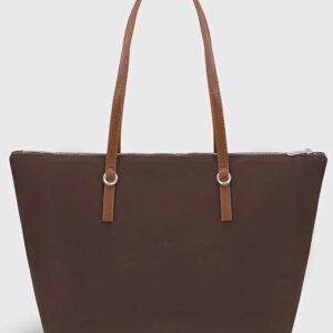 Brown Large Capacity Water Resistant Shopper Bag For Women