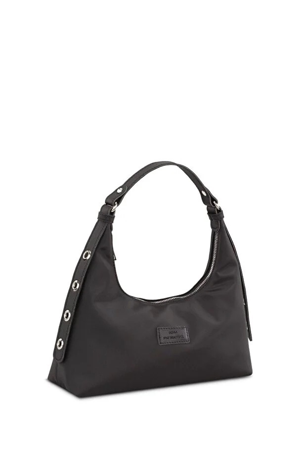 Black Baguette Shoulder Bag For Women - Image 2