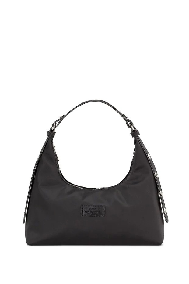 Black Baguette Shoulder Bag For Women - Image 3