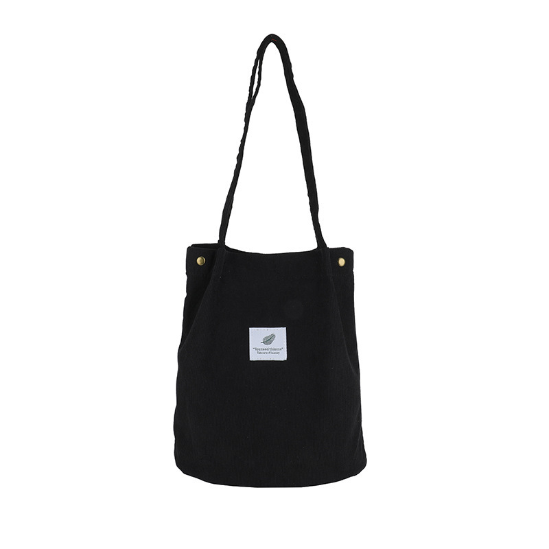 Artistic Corduroy Single-shoulder Bucket Bag - Image 5