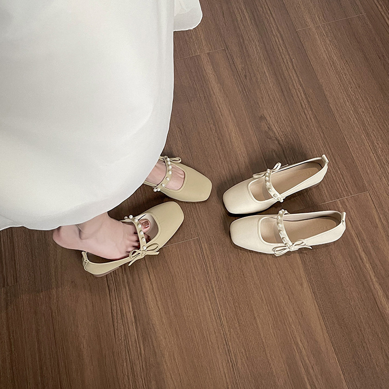 Multicolor Comfortable Low Heel Retro Easy Matching Soft Bottom Flats Autumn Chunky Heel - Image 3