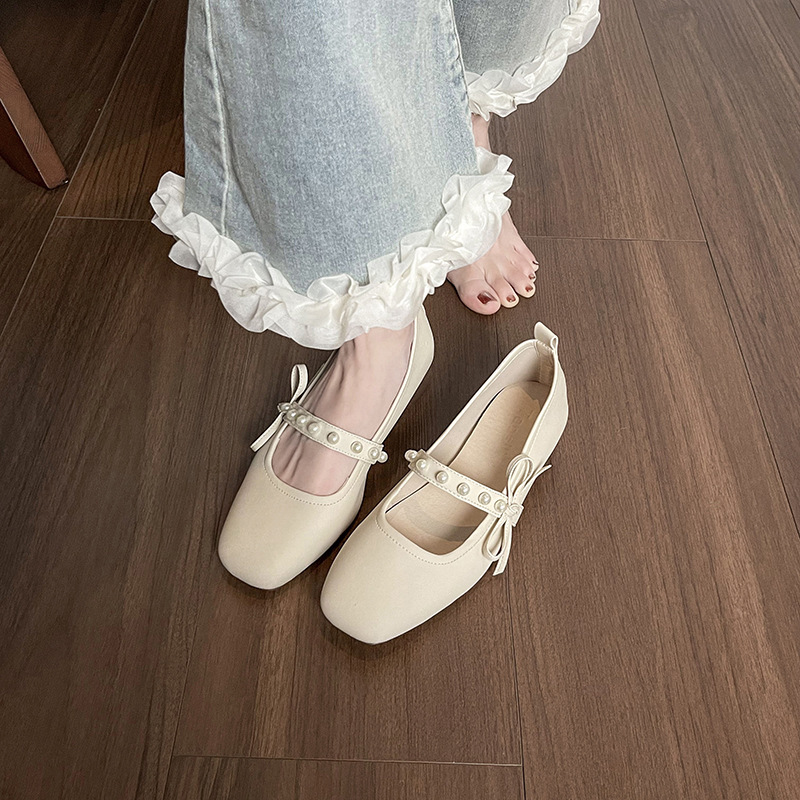 Multicolor Comfortable Low Heel Retro Easy Matching Soft Bottom Flats Autumn Chunky Heel - Image 4