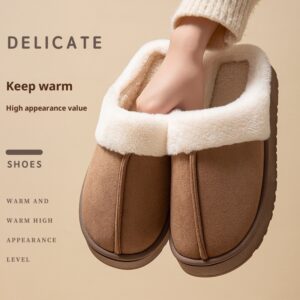 Women's Non-slip Platform Plush Cotton Slippers