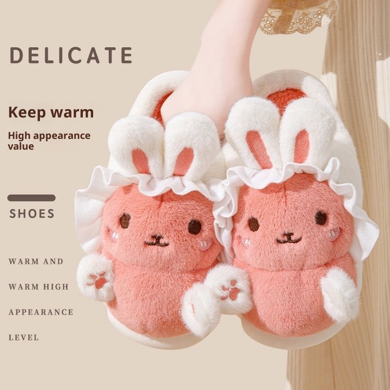 New Cute Hug Rabbit Girl Cartoon Cotton Slippers - Image 2