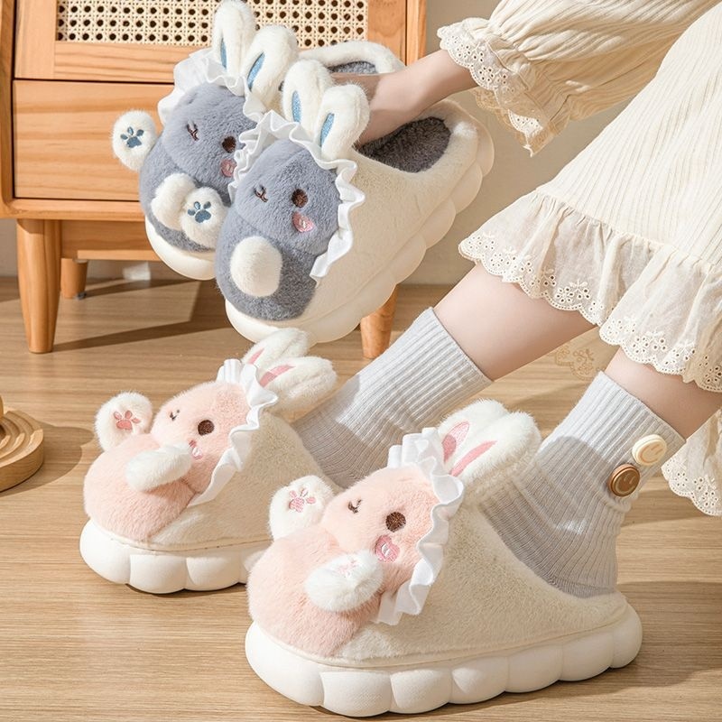 New Cute Hug Rabbit Girl Cartoon Cotton Slippers - Image 4