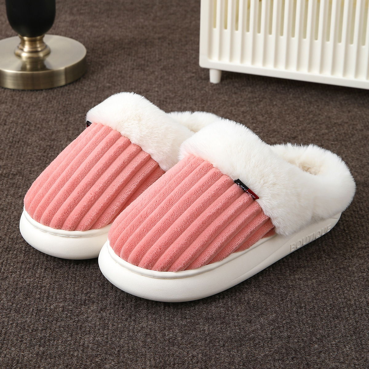 Plush Slippers Winter Thickened Coral Couple - Image 7