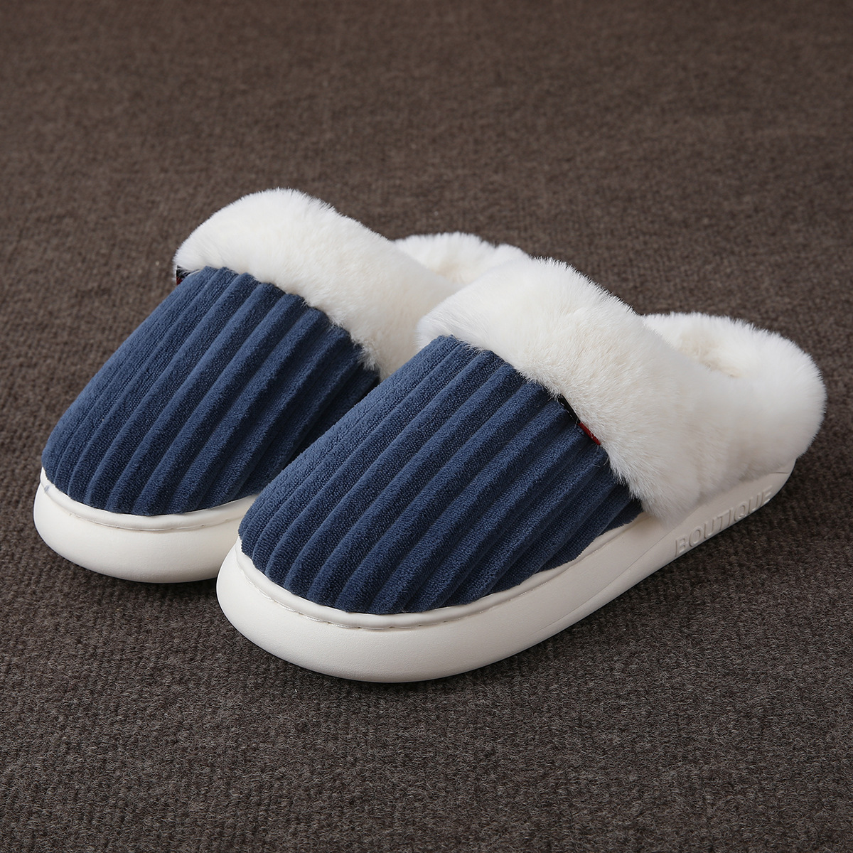 Plush Slippers Winter Thickened Coral Couple - Image 8