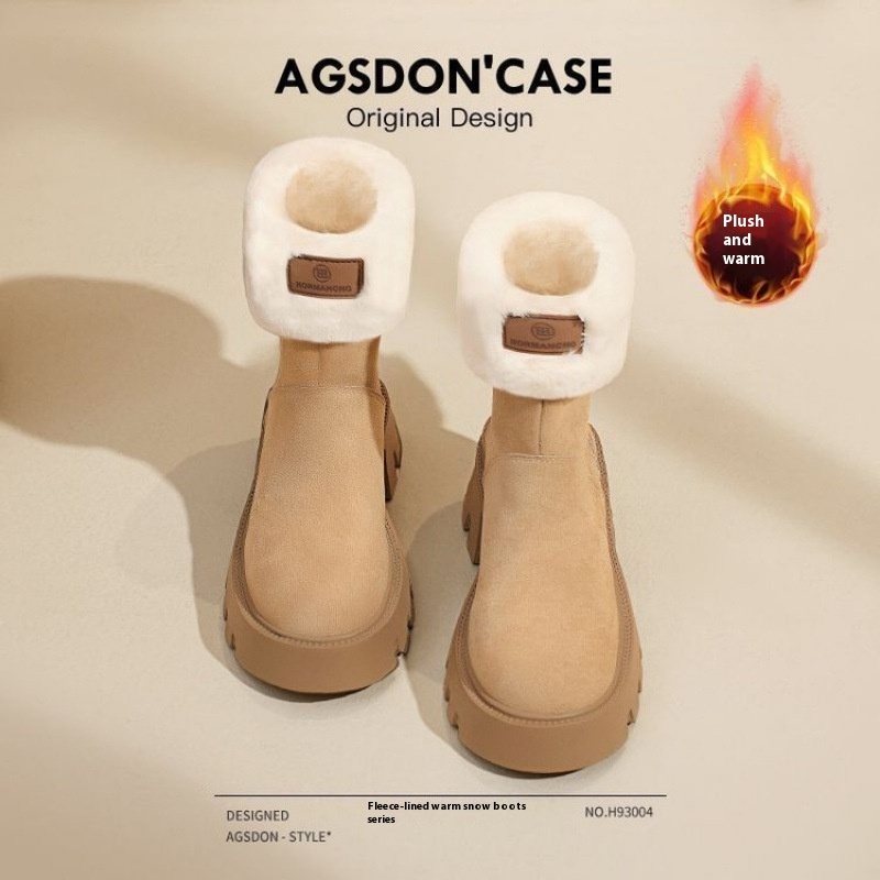 New Women's Winter Fleece-lined Thickening Thermal Cotton Shoes - Image 3