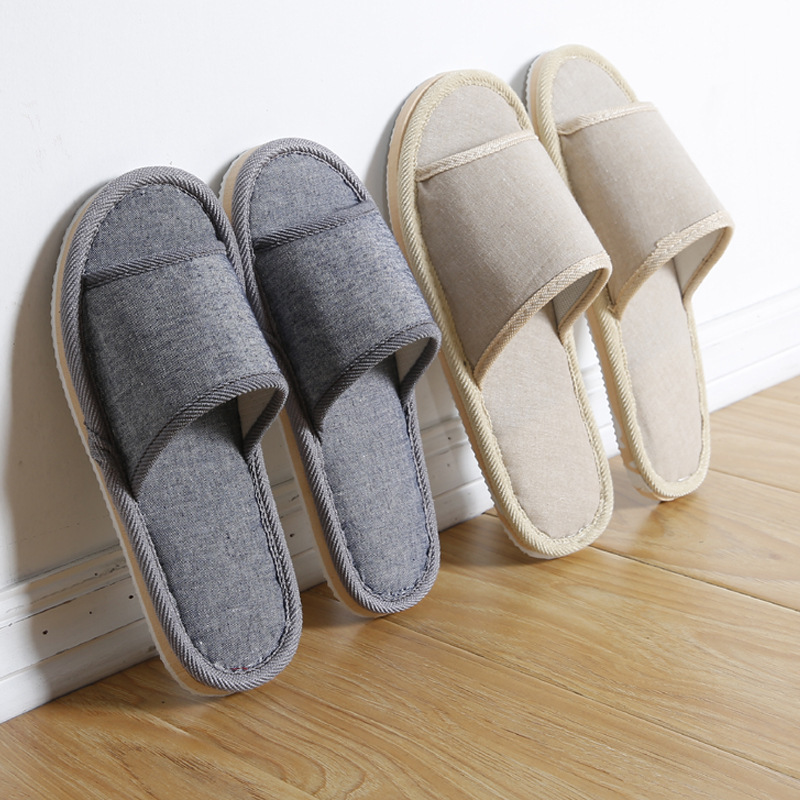 Couples Indoor Floor Slippers Solid Color