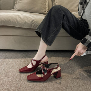 Women's French Square Toe Mary Jane Shoes