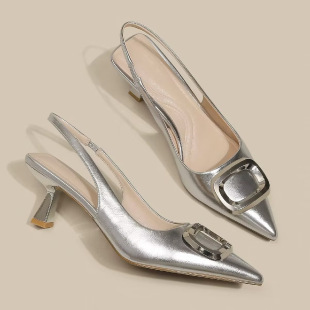 Pointed Toe Classy High Heels High-grade French Square Buckle - Image 7