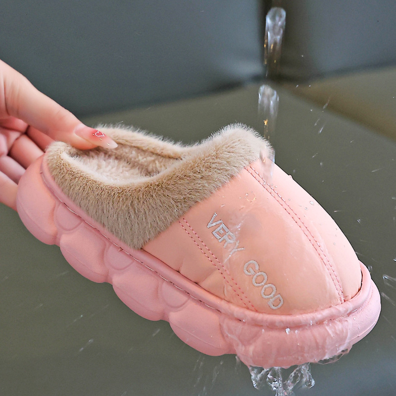 Winter Anti-slip Waterproof Cotton Slippers For Children - Image 4