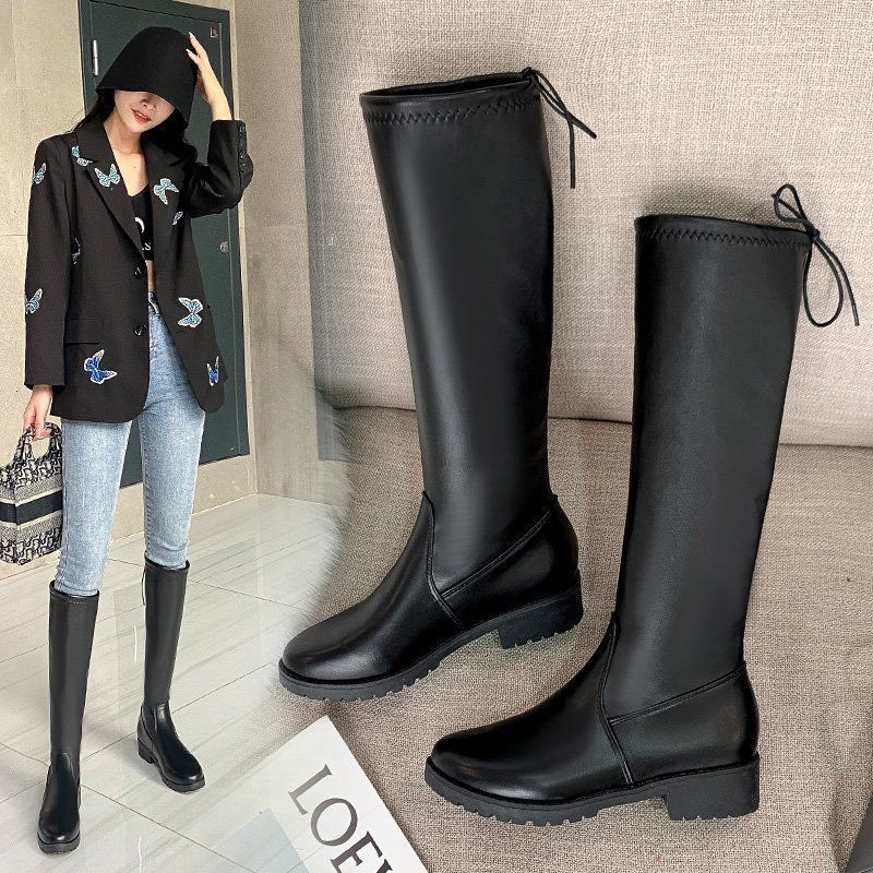 Women's Boots With Big Tube Circumference Fat Feet Thick Legs Below The Knee Plus Size Elastic - Image 2