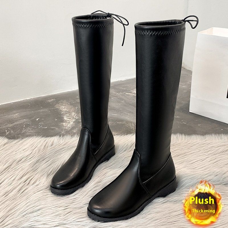 Women's Boots With Big Tube Circumference Fat Feet Thick Legs Below The Knee Plus Size Elastic - Image 7