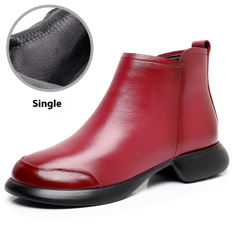 Comfortable Soft Soled Velvet Low Heel Martin Boots - Image 6