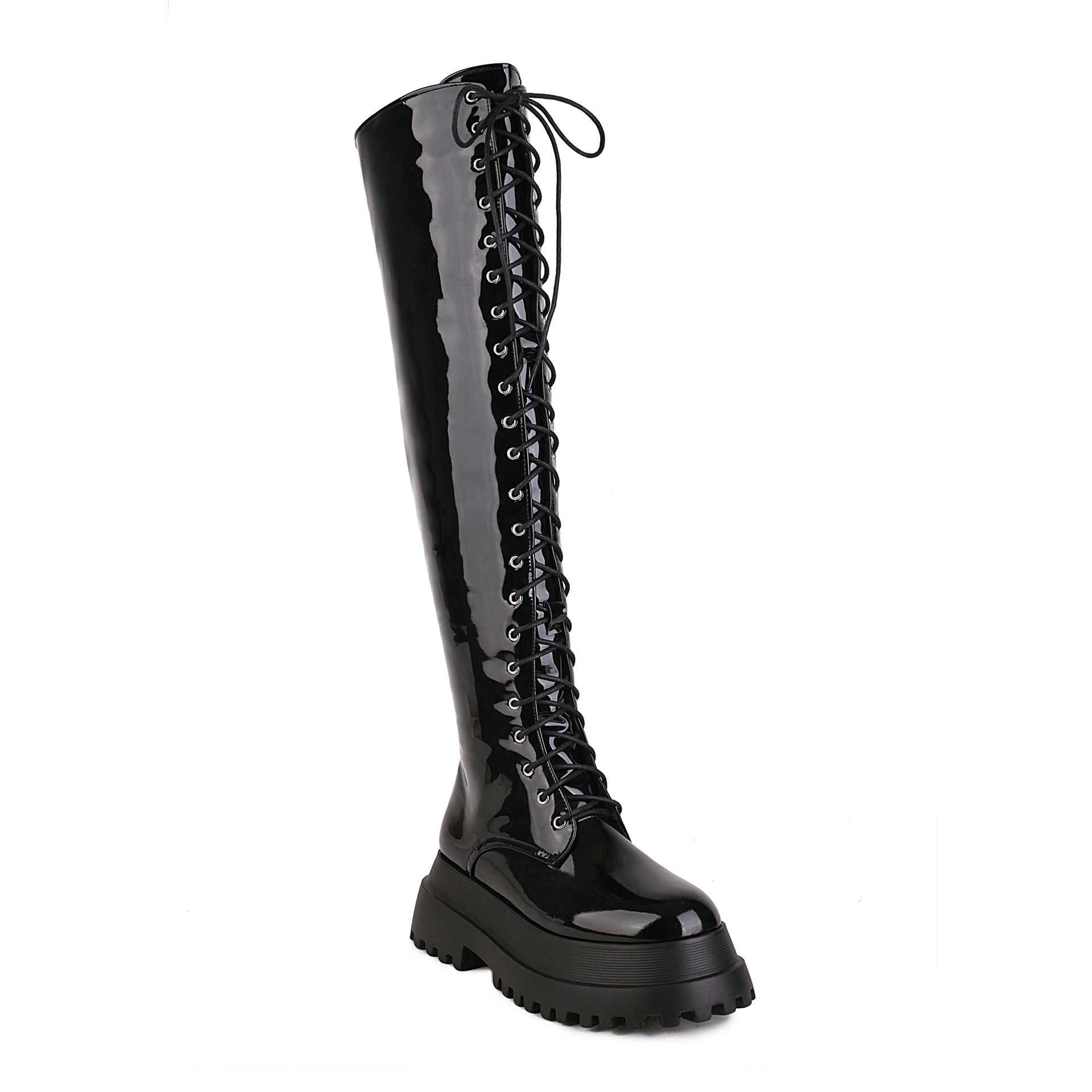 Punk Autumn And Winter Lace-up Martin Boots Platform - Image 6