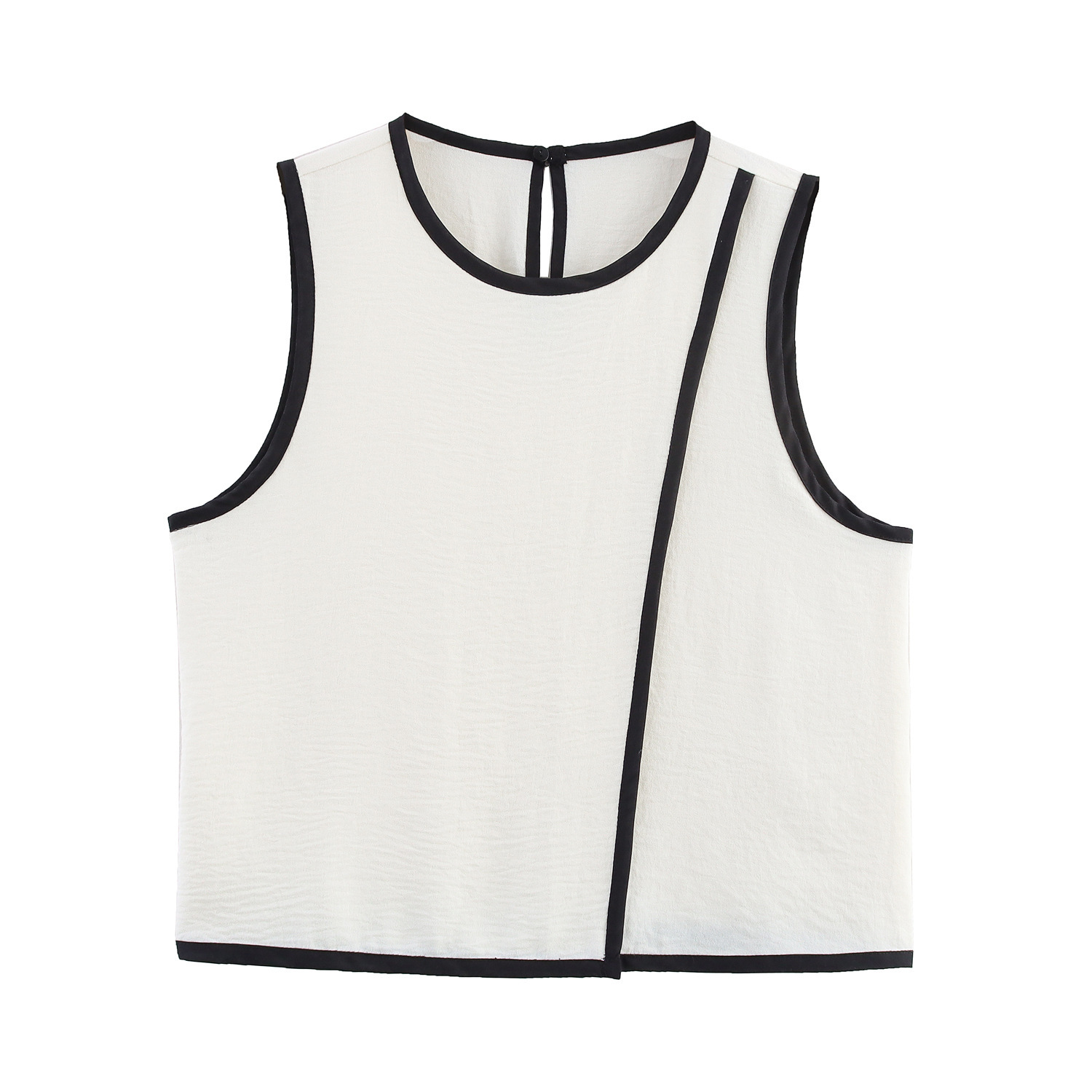 Summer Contrast Color Crepe Vest Top