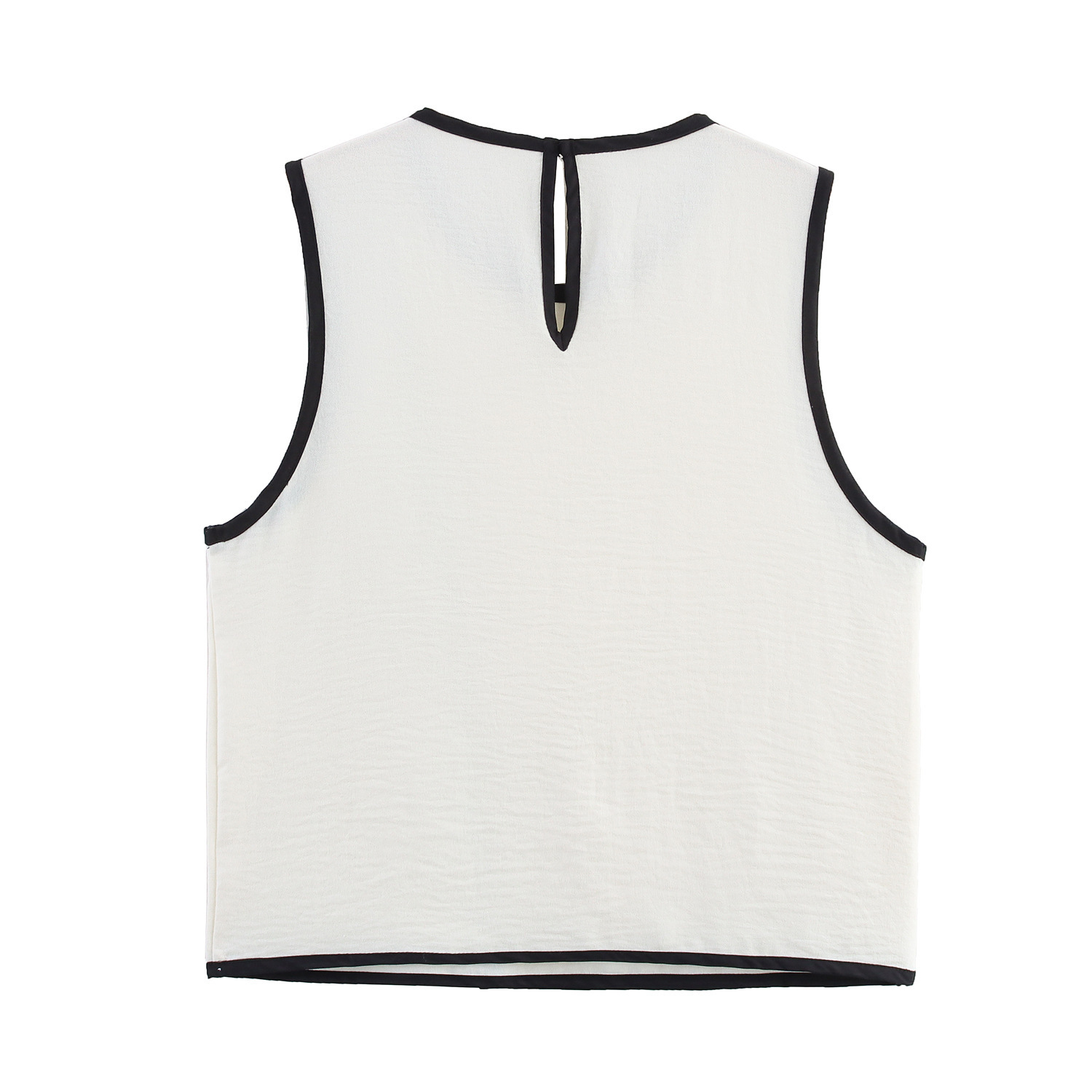 Summer Contrast Color Crepe Vest Top - Image 2
