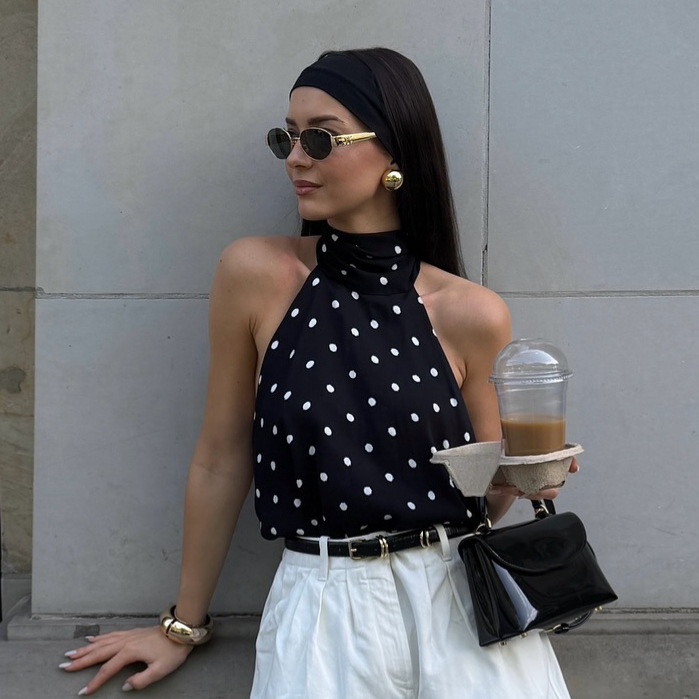 Design Sense American Hot Girl Lace-up Halterneck Camisole Women - Image 4