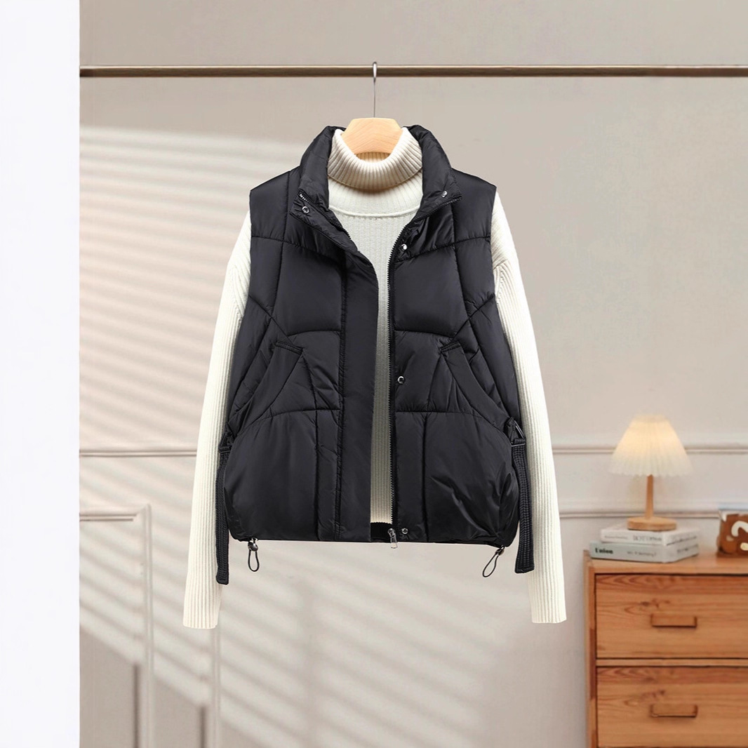 Women's Autumn Loose Outerwear Stand Collar Cotton Vest - Image 2